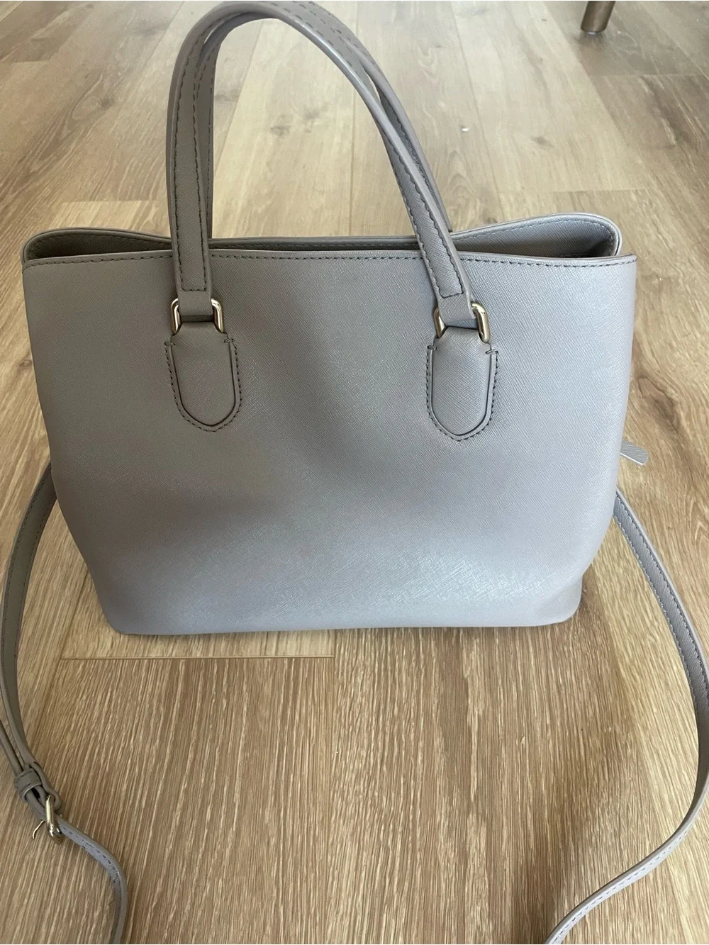 kate spade Light Taupe Structured Medium Tote with Removable Strap